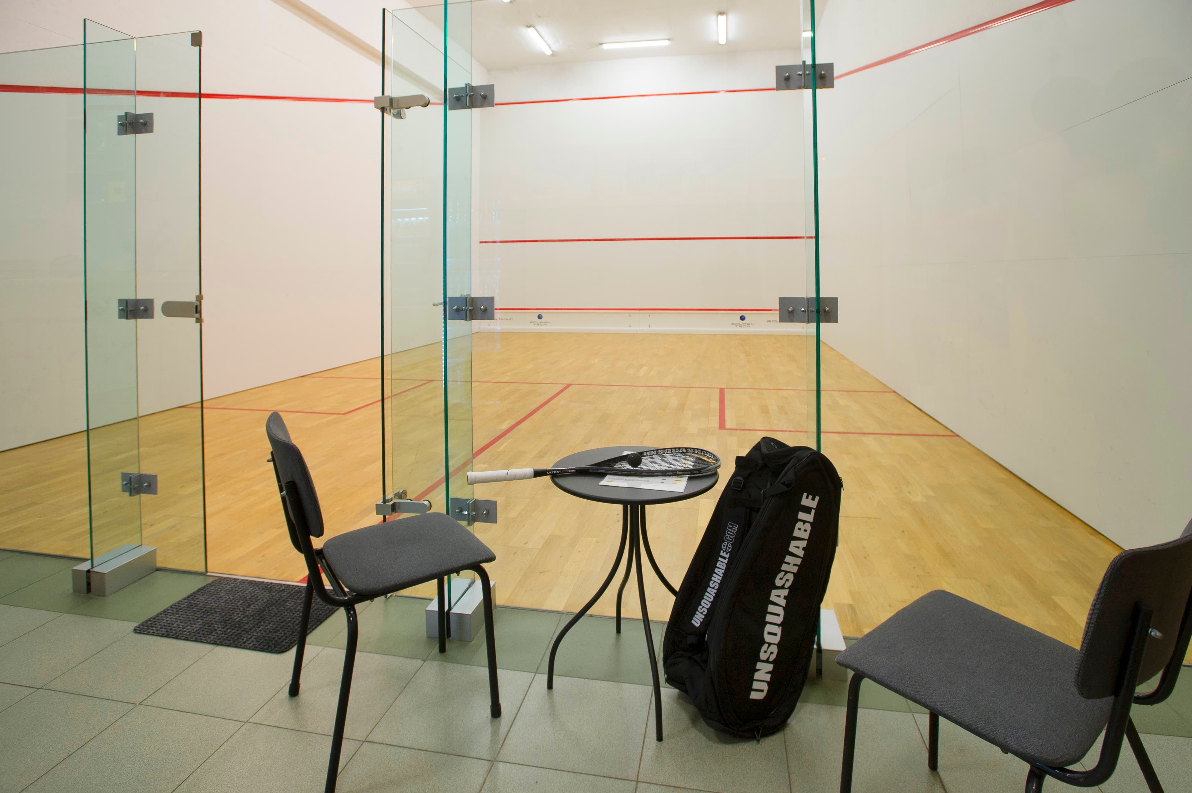 Finished court with seating area